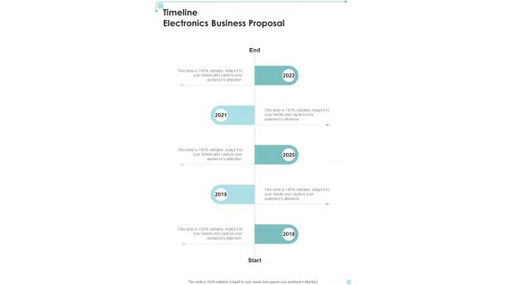Timeline Electronics Business Proposal One Pager Sample Example Document Timeline Electronics Business Proposal One Pager Sample Example Document