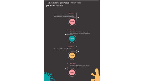 Timeline For Proposal For Exterior Painting Service One Pager Sample Example Document