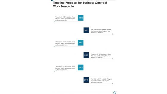 Timeline Proposal For Business Contract Work Template One Pager Sample Example Document