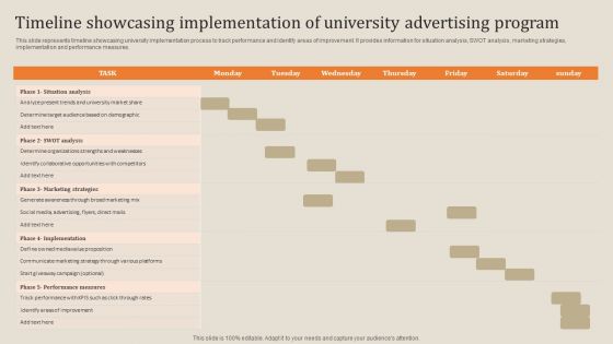 Timeline Showcasing Implementation Of University Advertising Program Clipart PDF Timeline Showcasing Implementation Of University Advertising Program Clipart PDF
