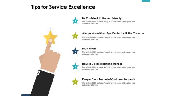 Tips For Service Excellence Ppt PowerPoint Presentation Gallery Master Slide