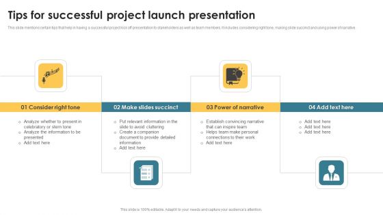 Tips For Successful Project Launch Presentation Elements PDF Tips For Successful Project Launch Presentation Elements PDF
