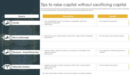 Tips To Raise Capital Without Sacrificing Capital Summary PDF Tips To Raise Capital Without Sacrificing Capital Summary PDF