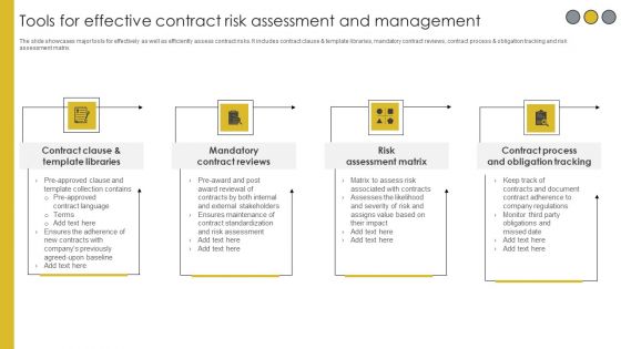 Tools For Effective Contract Risk Assessment And Management Designs PDF