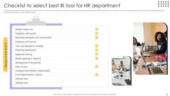 Tools For HR Business Analytics Application In HR Ppt PowerPoint Presentation Complete Deck With Slides