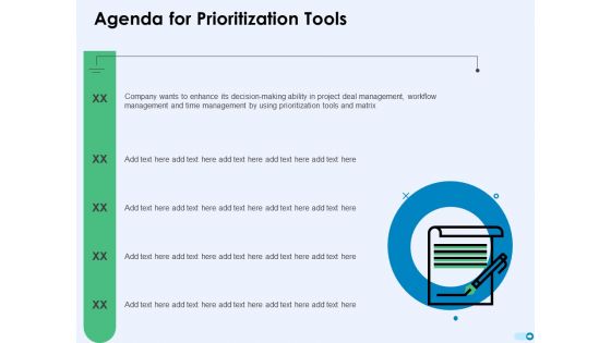 Tools For Prioritization Agenda For Prioritization Tools Ppt PowerPoint Presentation Gallery Styles PDF