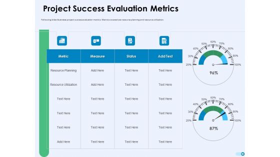 Tools For Prioritization Project Success Evaluation Metrics Ppt PowerPoint Presentation Show Designs Download PDF