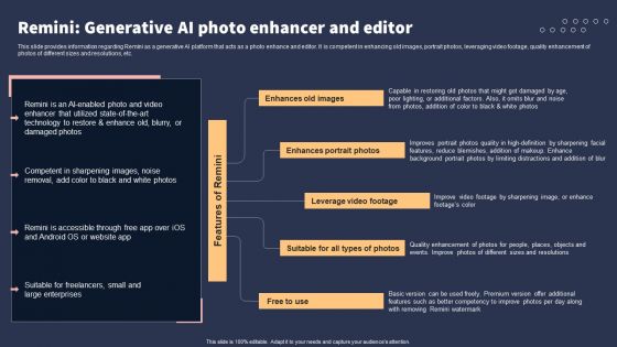 Top 10 Revolutionary Solutions For Everything Remini Generative AI Photo Enhancer And Editor Introduction PDF