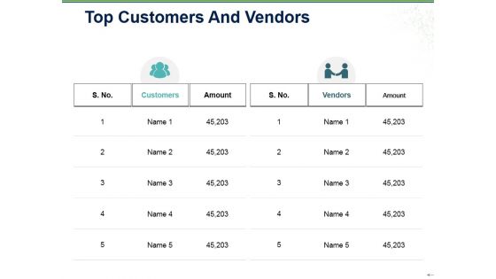 Top Customers And Vendors Ppt PowerPoint Presentation Styles Graphics Download