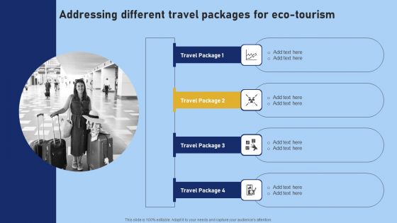 Tour And Travel Agency Marketing Addressing Different Travel Packages For Eco Tourism Topics PDF