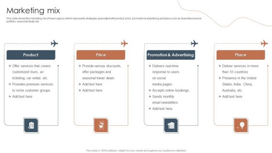 Tour And Travels Agency Profile Marketing Mix Professional PDF Tour And Travels Agency Profile Marketing Mix Professional PDF