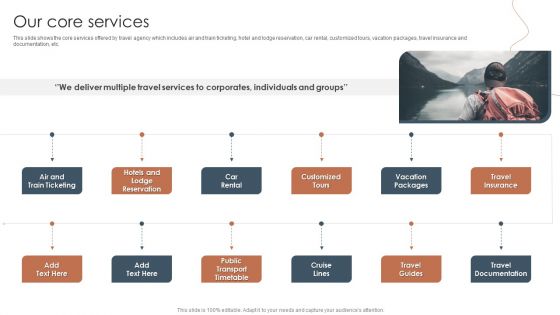 Tour And Travels Agency Profile Our Core Services Guidelines PDF Tour And Travels Agency Profile Our Core Services Guidelines PDF