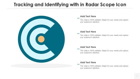 Tracking And Identifying With In Radar Scope Icon Portrait PDF Tracking And Identifying With In Radar Scope Icon Portrait PDF
