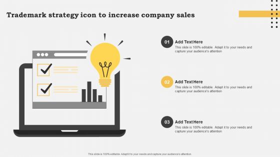 Trademark Strategy Icon To Increase Company Sales Demonstration PDF