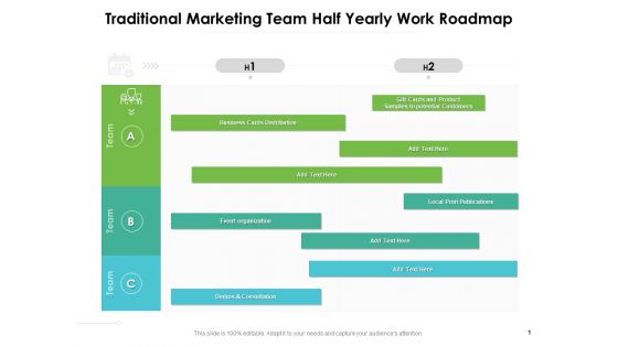Traditional Marketing Team Half Yearly Work Roadmap Sample Traditional Marketing Team Half Yearly Work Roadmap Sample