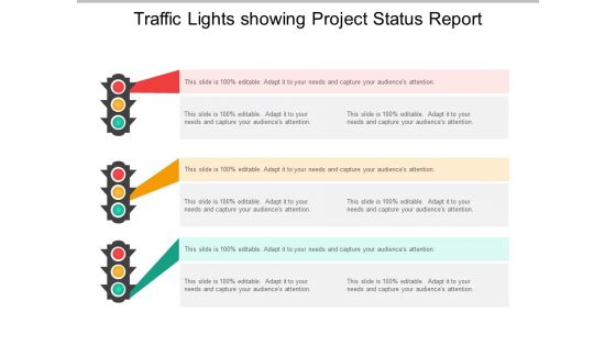 Traffic Lights Showing Project Status Report Ppt PowerPoint Presentation Gallery Diagrams