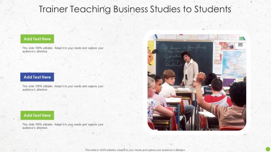 Trainer Teaching Business Studies To Students Formats PDF