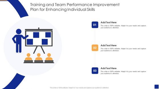 Training And Team Performance Improvement Plan For Enhancing Individual Skills Portrait PDF
