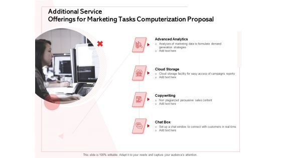 Transforming Marketing Services Through Automation Additional Service Offerings For Marketing Tasks Computerization Proposal Themes PDF