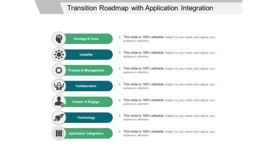 Transition Roadmap With Application Integration Ppt PowerPoint Presentation Gallery Layout Ideas PDF