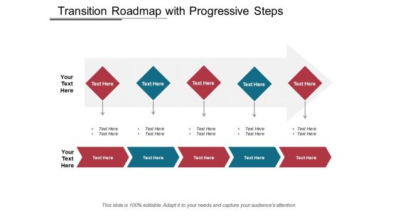 Transition Roadmap With Progressive Steps Ppt PowerPoint Presentation Gallery Elements PDF