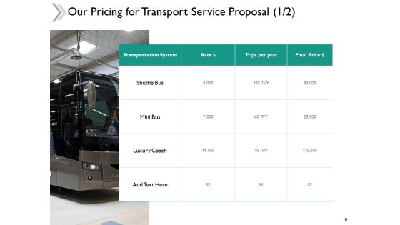 Transport Service Proposal Ppt PowerPoint Presentation Complete Deck With Slides