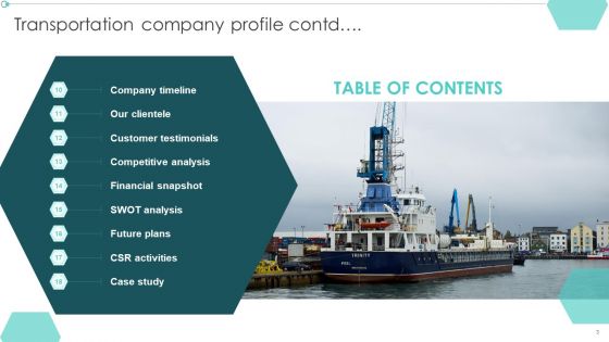 Transportation Company Profile Ppt PowerPoint Presentation Complete Deck With Slides