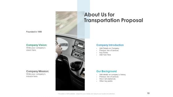 Transportation Service Proposal Ppt PowerPoint Presentation Complete Deck With Slides