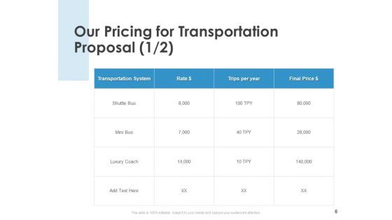 Transportation Service Proposal Ppt PowerPoint Presentation Complete Deck With Slides