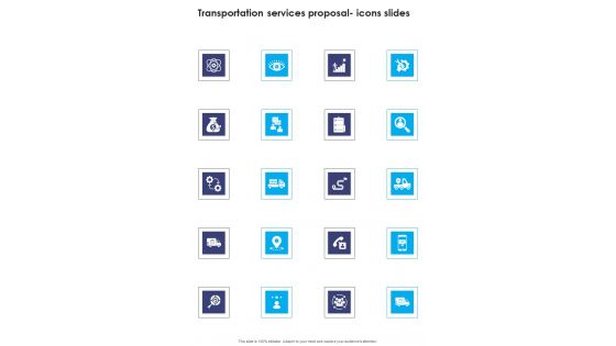 Transportation Services Proposal Icons Slides One Pager Sample Example Document