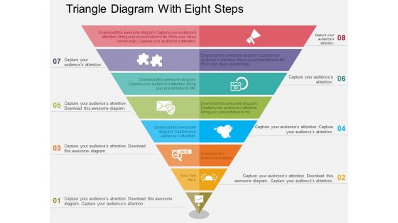 Triangle Diagram With Eight Steps Powerpoint Templates