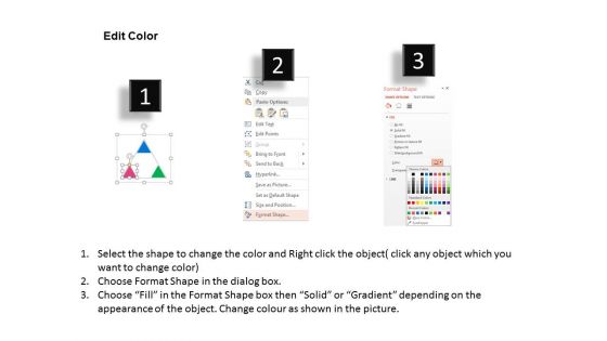 Triangle Infographic With Three Steps Powerpoint Templates