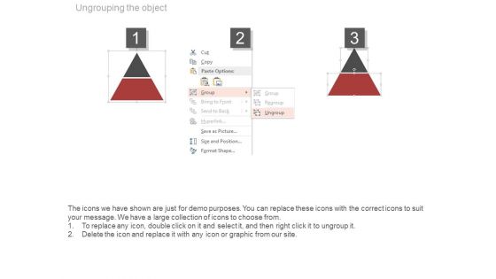 Triangle With Two Segments And Percentage Values Powerpoint Slides
