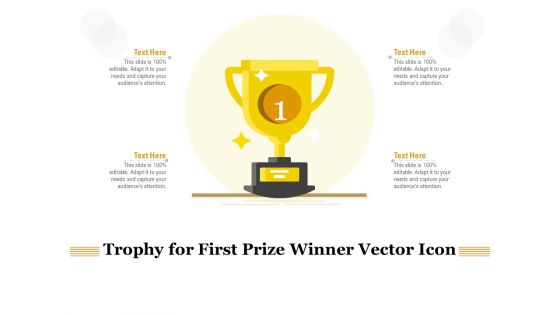 Trophy For First Prize Winner Vector Icon Ppt PowerPoint Presentation Model Graphics Design PDF