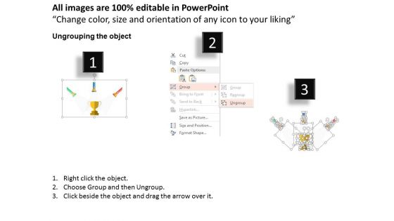 Trophy With Lights For Success Concept Powerpoint Template