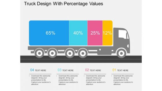 Truck Design With Percentage Values Powerpoint Template