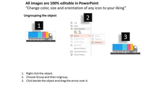 Truck Design With Percentage Values Powerpoint Template