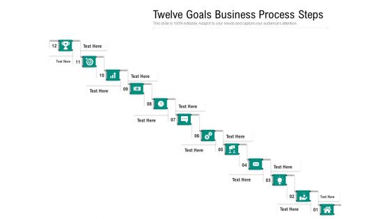 Twelve Goals Business Process Steps Ppt PowerPoint Presentation Gallery Elements PDF