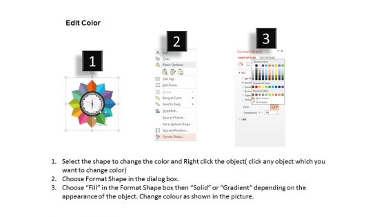 Twelve Staged Time Management Clock Diagram Powerpoint Template