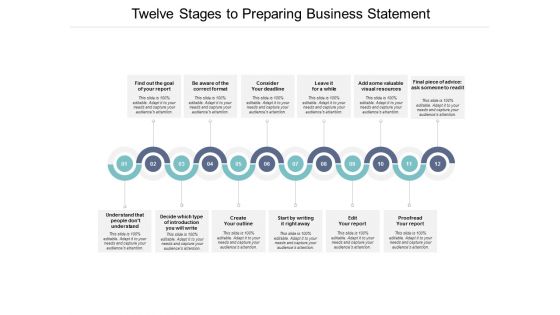 Twelve Stages To Preparing Business Statement Ppt PowerPoint Presentation Infographics Graphics Template