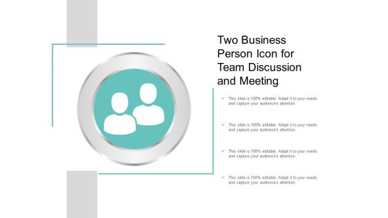 Two Business Person Icon For Team Discussion And Meeting Ppt Powerpoint Presentation Layouts Clipart