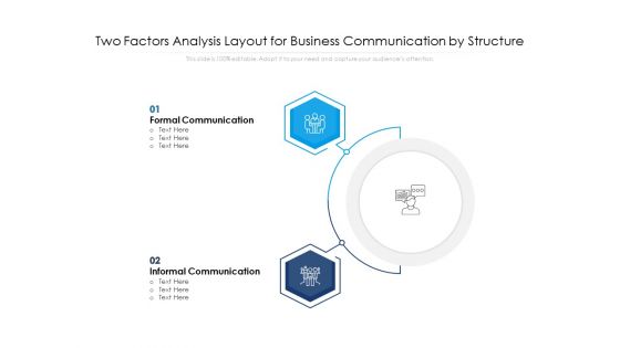 Two Factors Analysis Layout For Business Communication By Structure Ppt PowerPoint Presentation Outline Format PDF