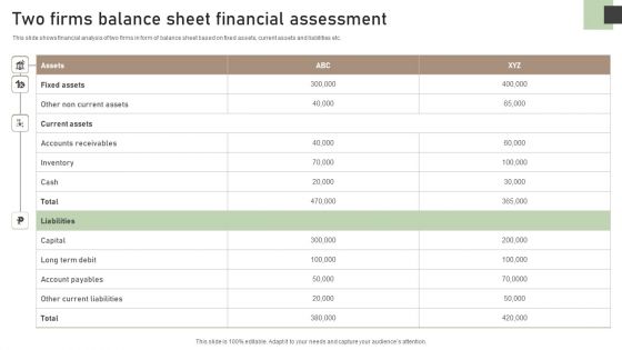 Two Firms Balance Sheet Financial Assessment Introduction PDF