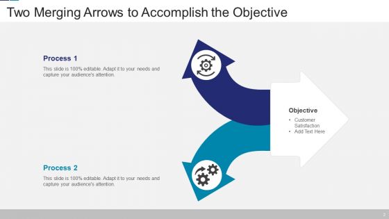 Two Merging Arrows Ppt PowerPoint Presentation Complete Deck With Slides