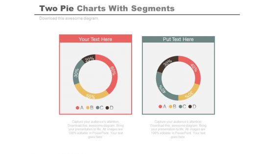 Two Pie Charts For Comparison And Analysis Powerpoint Slides Two Pie Charts For Comparison And Analysis Powerpoint Slides
