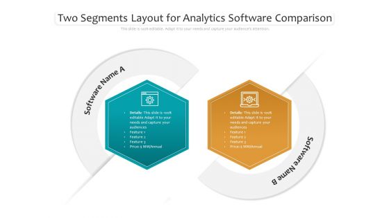 Two Segments Layout For Analytics Software Comparison Ppt PowerPoint Presentation Portfolio Graphics Pictures PDF