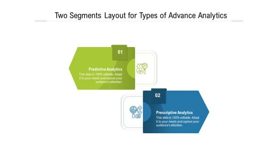 Two Segments Layout For Types Of Advance Analytics Ppt PowerPoint Presentation File Structure PDF