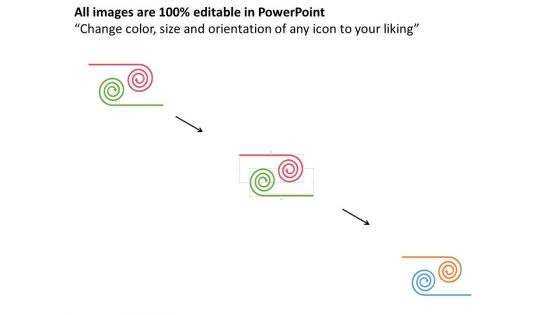Two Spiral Arrows For Process Flow Diagram Powerpoint Template