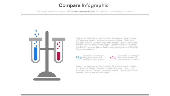 Two Test Tubes For Compare Analysis Powerpoint Slides