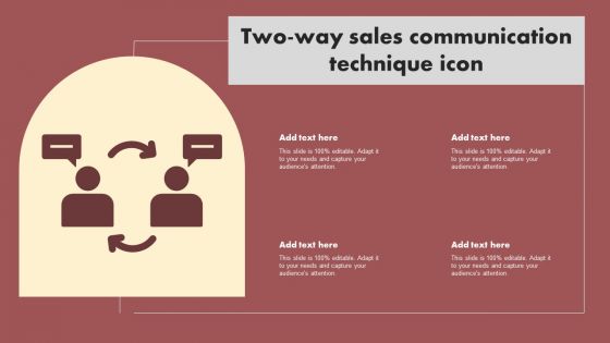 Two Way Sales Communication Technique Icon Graphics PDF Two Way Sales Communication Technique Icon Graphics PDF